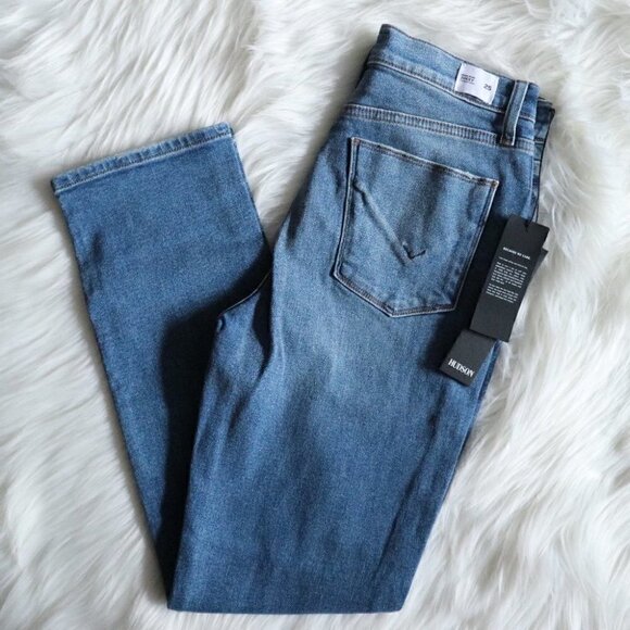 NWT Hudson Jeans Size 25 High Rise Straight Leg Blue Light Wash - Picture 3 of 7